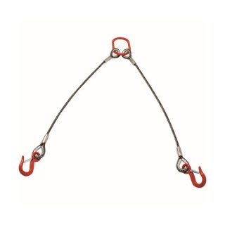 TRUSCO 2本吊り玉掛けワイヤロープスリング アルミロックスリング