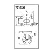 画像2: TRUSCO TK-200 プレス製ゴムキャスター 固定 Φ200 [171-2608] (2)