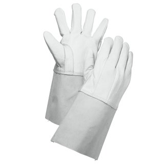 牛皮製クレスト手袋 白袖付 150W (#51888) 大中産業 - 溶接用品プロ 