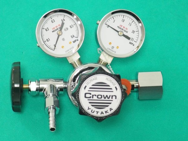 ボンベ取付型一段式圧力調整器 窒素ガス FR-IS-OP 低圧側圧力計選択 ユタカ - 溶接用品プロショップ サンテック