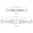 画像4: TRUSCO 枠式ターンバックル フック&フックタイプ ねじ径3/8 ユニクロ TTB-05 [275-8083] (4)