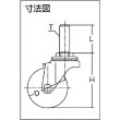 画像2: ハンマー ねじ込み旋回式ナイロン車輪 75mm M16 420EA-N75 [367-0961] (2)