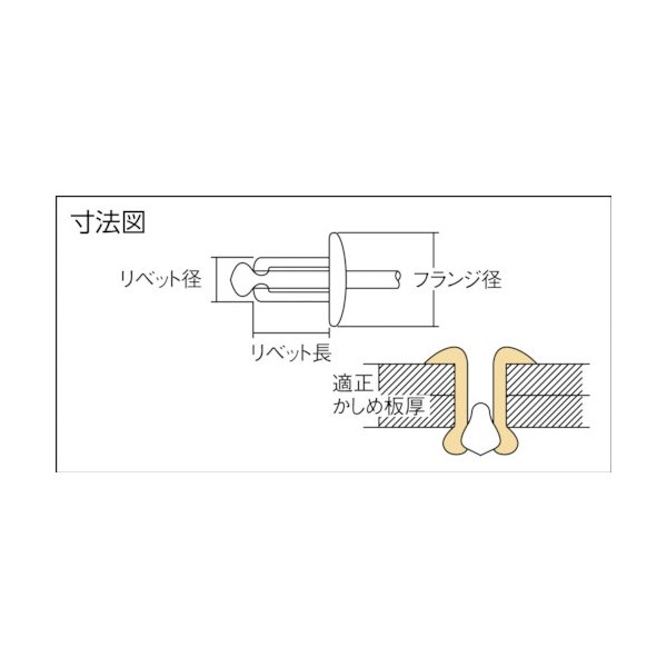 TRUSCO ブラインドリベット(アルミ/鉄) 5-2 55本入 AT-52 [217-0191]