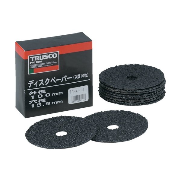 画像1: TRUSCO TG4-16 ディスクペーパー4型 Φ100X15.9 #16 (10枚入)  256-6940 (1)