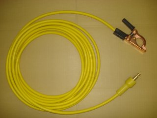 カラーケーブルWCT22SQ黄色 アースクリップ・端子付 - 溶接用品プロ