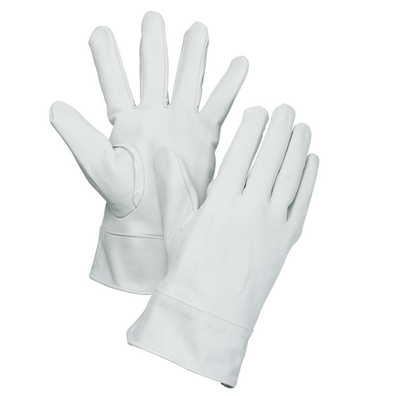 牛皮製クレスト手袋 白袖付 150W (#51888) 大中産業