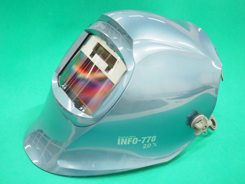 超高速自動遮光液晶溶接面（キャップ型）ブルーフィルター INFO-770-C マイト工業 溶接用品プロショップ サンテック
