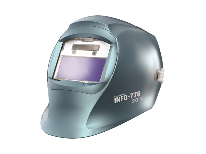 超高速自動遮光液晶溶接面（ヘルメット取付型）ブルーフィルター マイト工業:INFO-770-H 溶接用品プロショップ サンテック