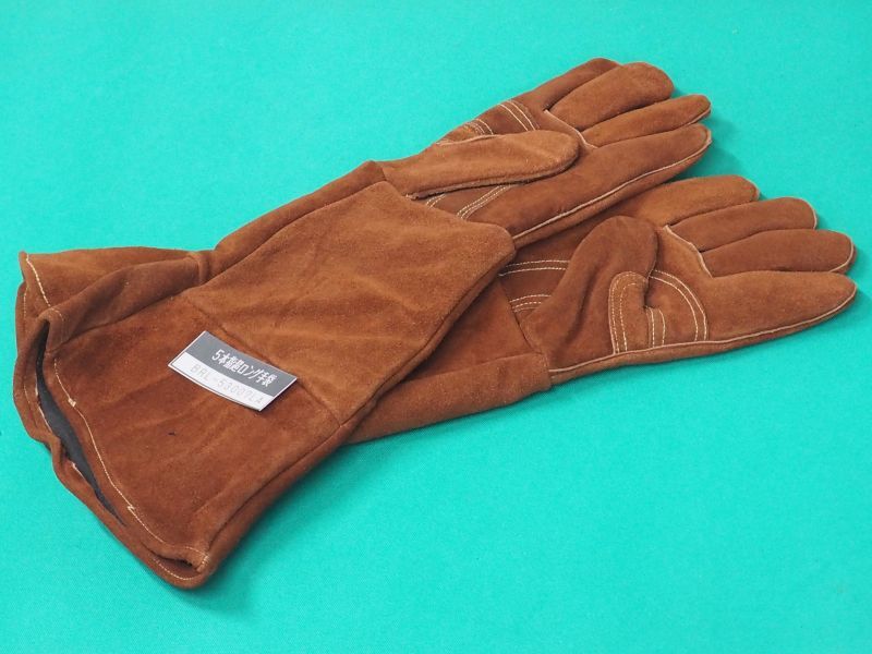 大中産業　<br>溶接用手袋　5本指　超ロング手袋<br>BRL-53007LA　ブラウン <br>全長53cm　フリーサイズ<br>牛床革　内綿付　溶接長手袋　革手袋