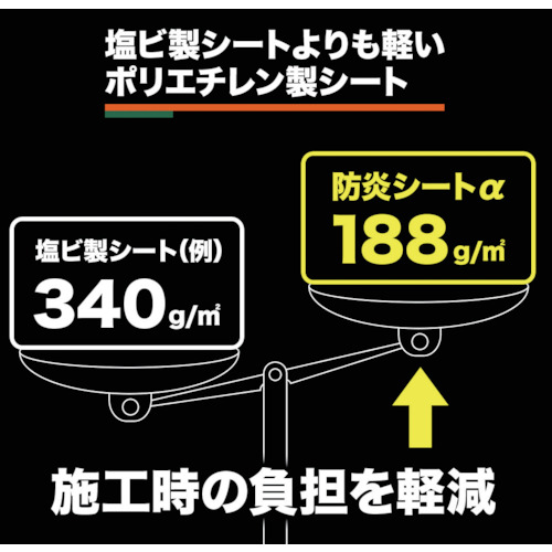 TRUSCO 防炎シートα軽量 幅5.4mX長さ7.2m GBS-5472A [120-4173]