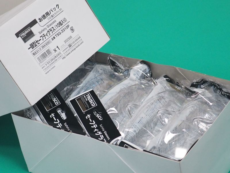 TRUSCO まとめ買い 一眼型セーフティグラス レンズ透明 1Pk(箱)10個 TSG3310P [364-6351]