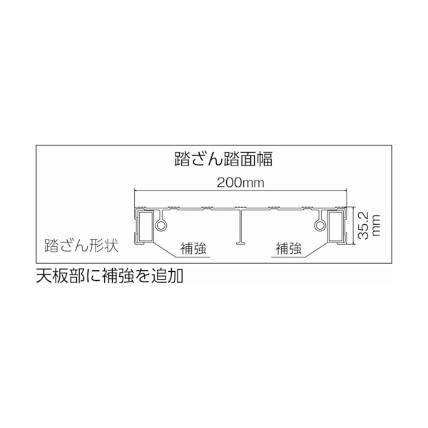 TRUSCO/トラスコ中山 作業用踏台 アルミ製・縞板タイプ 天板寸法